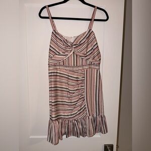 Parker Striped Ruffle Hem Mini Dress – Size 8